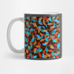 Mid-Century Blue Leaves Mug